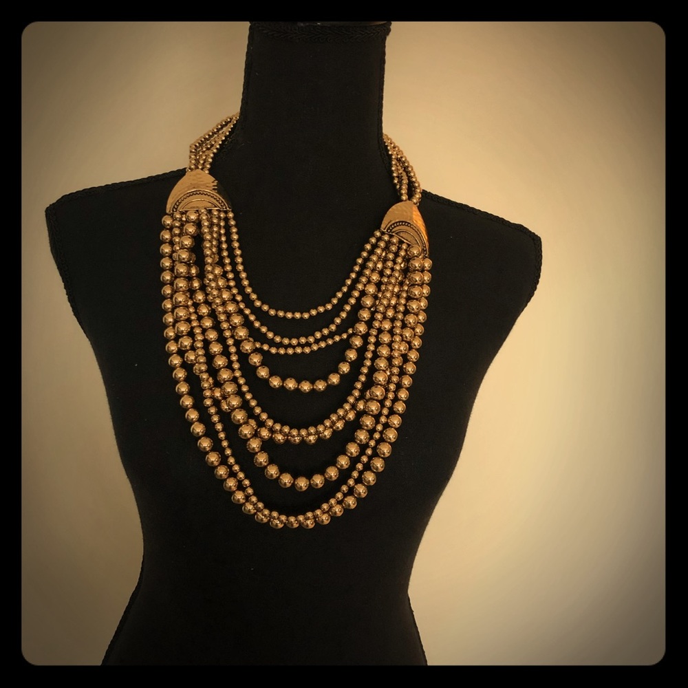 Gold Vintage pearl necklace